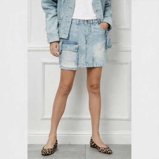 The Side Note Denim Mini