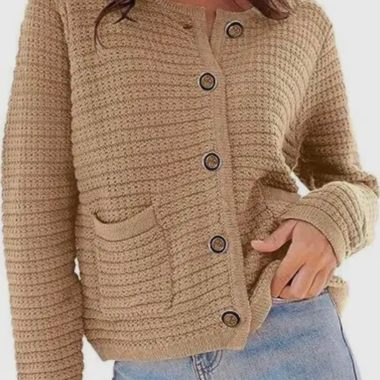 Textured Button Front Cardigan