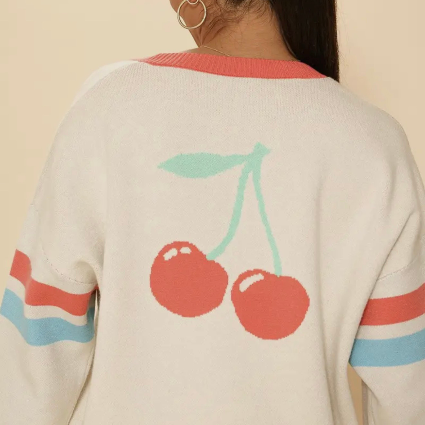 Cherry On Top Oversized Varsity Cardigan