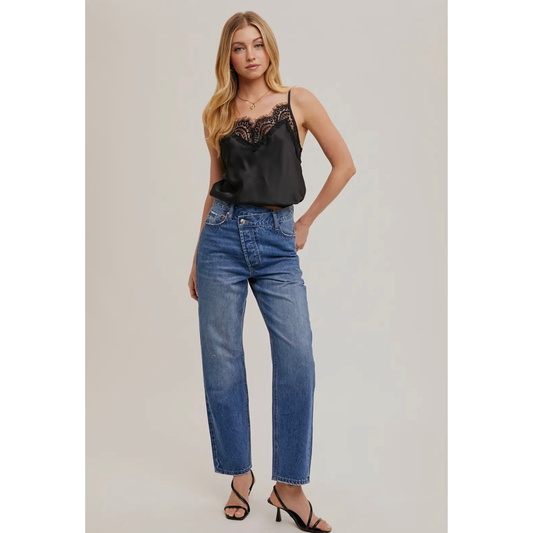 Asymmetrical Straight Leg Jean